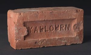 Clay pressed red bricks imprinted with the word ‘Yallourn’