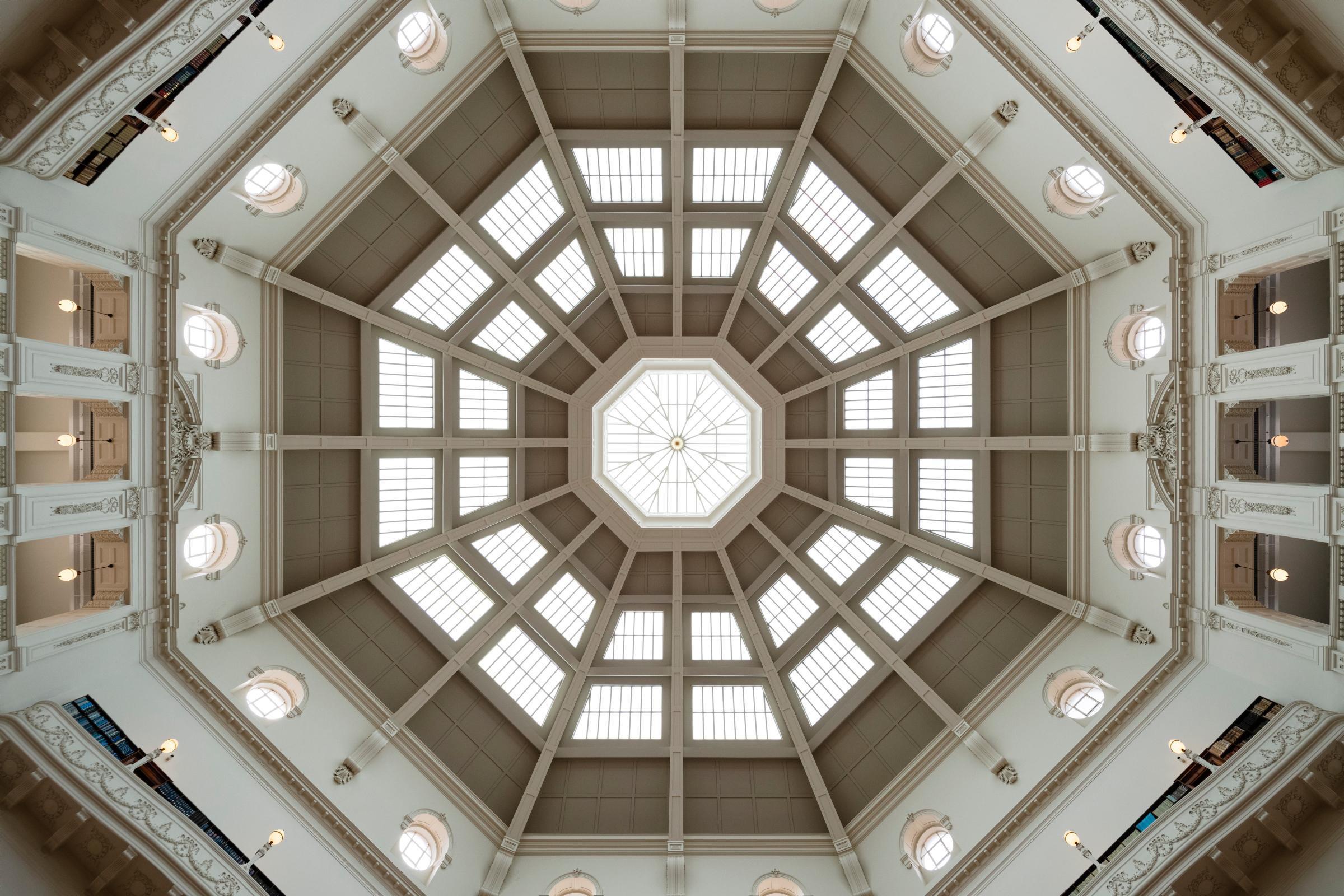 A view of the Dome in the La Trobe Reading Room at State Library Victoria from below - © Hin Lim Photography 2024