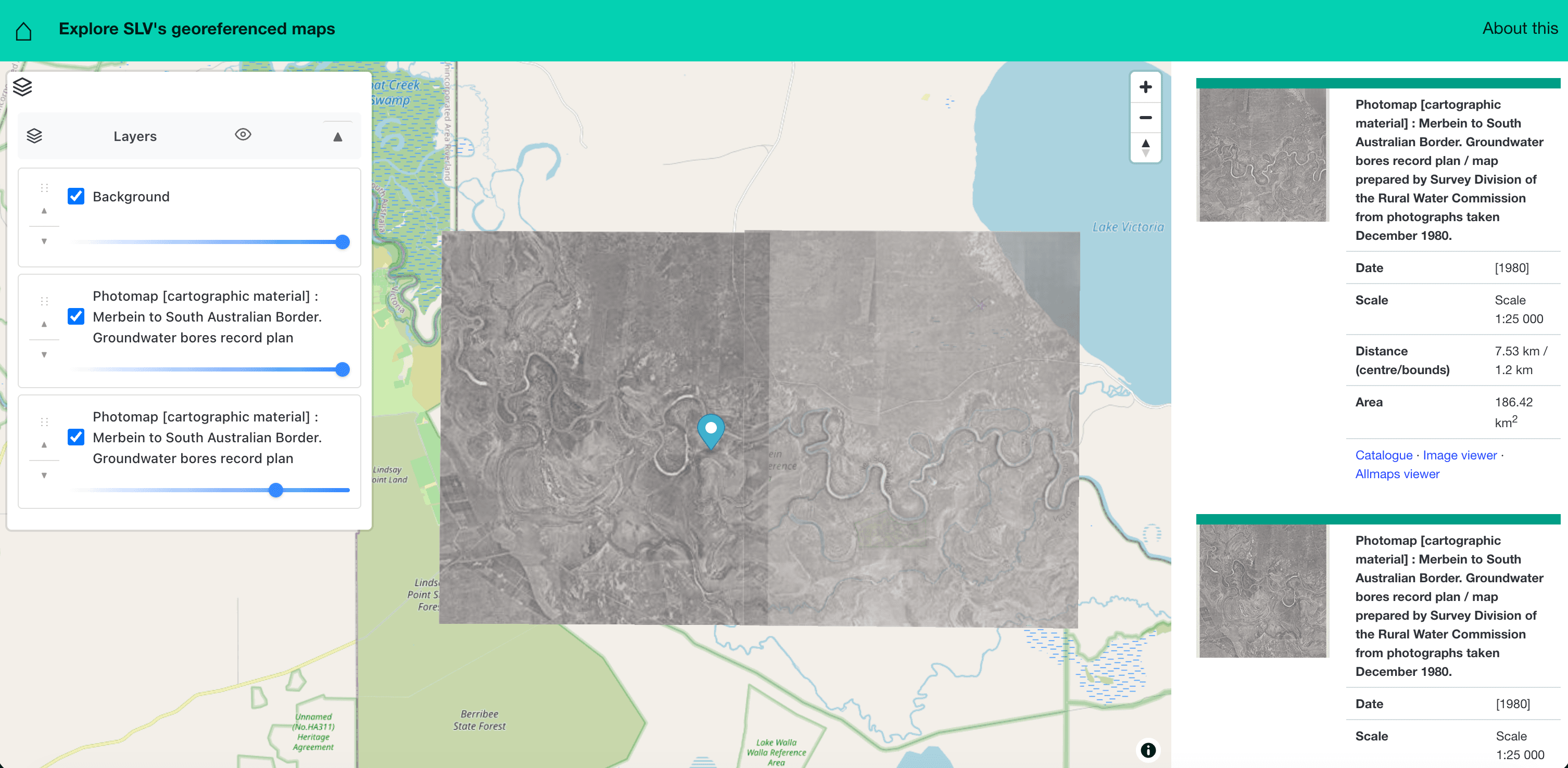 Changing the opacity of georeferenced maps over a map of Mildura